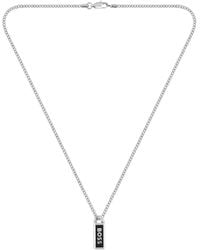 BOSS - Necklace With Logo Plate - Lyst