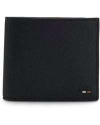 BOSS - Grained Leather Wallet With Emed Logo Detail - Lyst