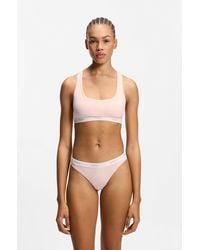 HUGO - Stretch-Cotton Thong With Logo Waistband - Lyst