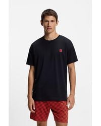 HUGO - Stretch-Cotton Pyjamas With Stacked Logos - Lyst