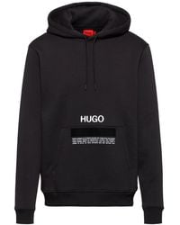 BOSS by HUGO BOSS Manifesto-logo Hoodie In Organic Cotton With Recycled Yarns - Black