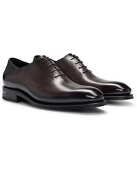 BOSS - Chaussures Oxford en cuir à effet bruni - Lyst
