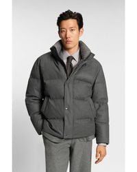 BOSS - Flannel Jacket With Down Filling - Lyst