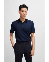 BOSS - Regular-fit Polo Shirt In Cotton And Silk - Lyst