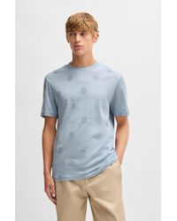 BOSS - Light Blue Men's T-shirts Size M - Lyst