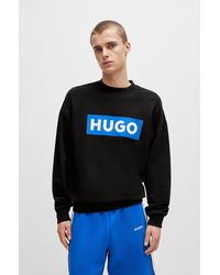 HUGO - Cotton-terry Sweatshirt With Logo Print - Lyst