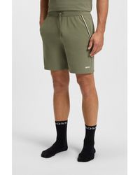 BOSS - Stretch-Cotton Pyjama Shorts With Tape Trims - Lyst
