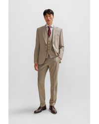 BOSS - Regular-fit Suit In Crease-resistant Stretch Wool - Lyst