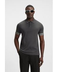 BOSS - Dark Grey Men's Polo Shirts Size M - Lyst