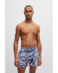 BOSS - Fully Lined Swim Shorts In Quick-drying Printed Fabric - Lyst