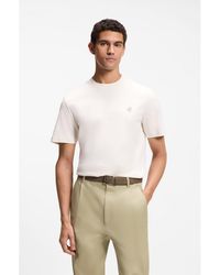 BOSS - Cotton T-Shirt With Double-B-Monogram Badge - Lyst