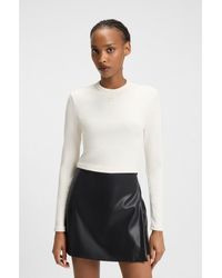 HUGO - Slim-Fit Jersey Top With Embroidered Stacked Logo - Lyst