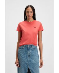 BOSS - Cotton-Jersey Slim-Fit T-Shirt With Tonal Logo - Lyst