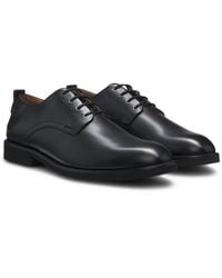 HUGO - Leather Derby Shoes With Embossed Logo - Lyst