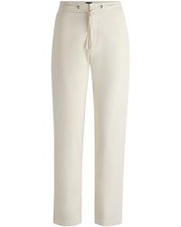 BOSS - Stretch-cotton Trousers With Drawcord Waist - Lyst