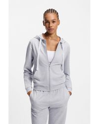 HUGO - Cotton-Blend Zip-Up Hoodie With Logo Details - Lyst