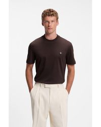 BOSS - Cotton T-Shirt With Double-B-Monogram Badge - Lyst