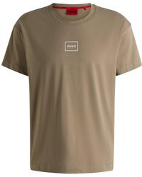 HUGO - Relaxed-Fit T-Shirt Aus Stretch-Baumwolle Mit Logo-Print - Lyst