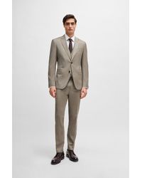 BOSS - Slim-fit Suit In A Melange Wool Blend - Lyst