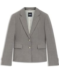 BOSS - Slim-Fit Blazer Van Een Wolmix Met Dessin - Lyst