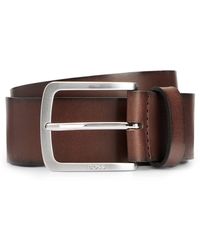 BOSS - Ceinture En Cuir Italien Avec Boucle À Logo Gravé - Lyst