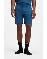 BOSS - Cotton-Blend Pyjama Shorts With Embroidered Logo - Lyst