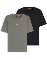 BOSS - Set Van Twee Relaxed-Fit T-Shirts Van Stretchkatoen - Lyst