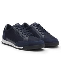 BOSS - Low-Top Trainers With Suede And Faux Leather - Lyst