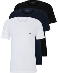 BOSS - Boss - 3-pack Of Logo Embroidered T-shirts In Cotton - Lyst