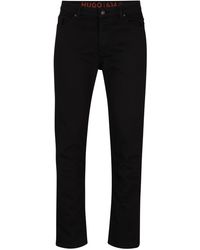 HUGO - Tapered-fit Jeans Van Zwart Comfortabel Stretchdenim - Lyst