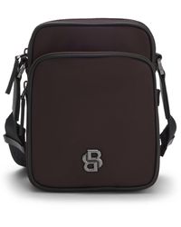 BOSS - Reporter-Tasche Aus Twill Mit Double-B-Monogramm - Lyst