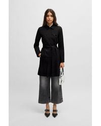 HUGO - Double-Breasted Regular-Fit Trench Coat - Lyst
