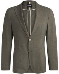 BOSS - Slim-Fit Sakko Aus Schurwoll-Mix Mit Leinen-Anteil - Lyst
