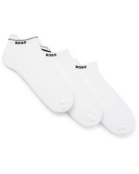 BOSS - Three-Pack Ankle Socks With Plush Sole - Lyst