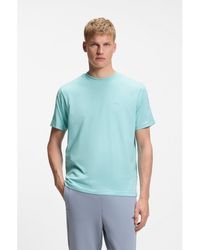 BOSS - Stretch-Cotton T-Shirt With Jacquard Tape - Lyst