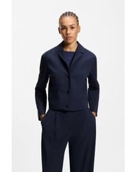 HUGO - Dark Blue Women's Cropped Jackets Size 6 - Lyst