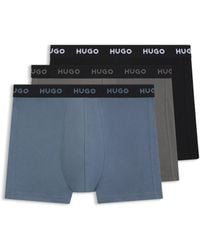 HUGO - Three-Pack Of Branded Boxer Briefs - Lyst