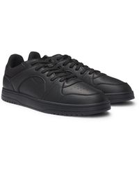HUGO - Faux-Leather Lace-Up Trainers With Logo Details - Lyst