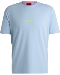 HUGO - Relaxed-fit T-shirt Van Katoenen Jersey Met Dubbel Logo - Lyst