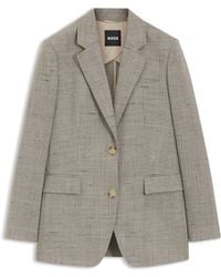 BOSS - Regular-Fit Blazer Van Een Wolmix - Lyst