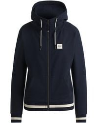 BOSS - Sweat À Capuche Pour L'Équitation En Coton Stretch Italien Avec Fermeture Éclair - Lyst