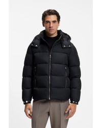 BOSS - Water-Repellent Puffer Jacket With Adjustable Hood - Lyst