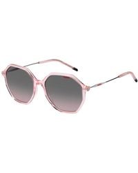 HUGO - Pink-acetate Sunglasses With Branded Metal Temples - Lyst