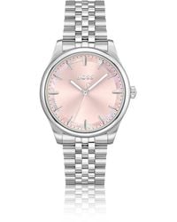 BOSS - Horloge Met Polsband Met Gebolde Schakels En Inzet Van Parelmoer - Lyst