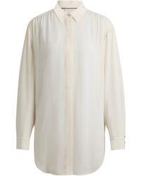 BOSS - Lang geschnittene Relaxed-Fit Bluse mit verdecktem Verschluss - Lyst