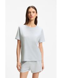 BOSS - Stretch-Cotton Pyjama T-Shirt With Logo Print - Lyst