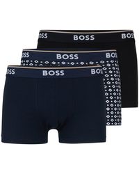 BOSS - Lot de trois boxers courts en coton stretch avec taille logotée - Lyst