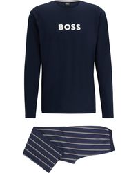 BOSS - Regular-Fit Pyjama mit kontrastfarbenen Logos - Lyst