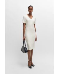 BOSS - Slim-fit Business Dress In Stretch Fabric - Lyst