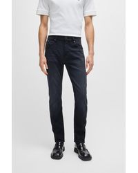 BOSS - Slim-fit Jeans In Black Super-soft Italian Denim - Lyst